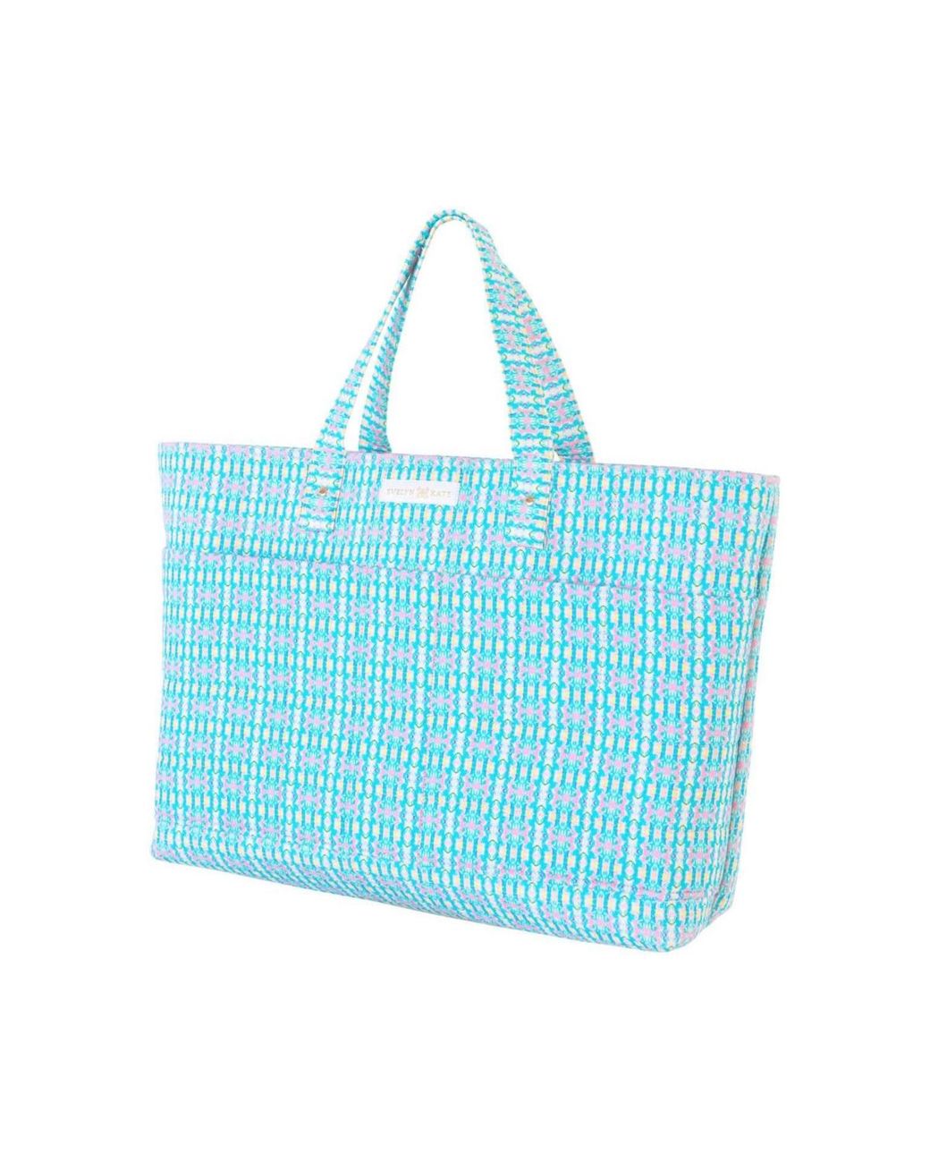 Evelyn & Kate Blue Patterned Quilted Tote Bag