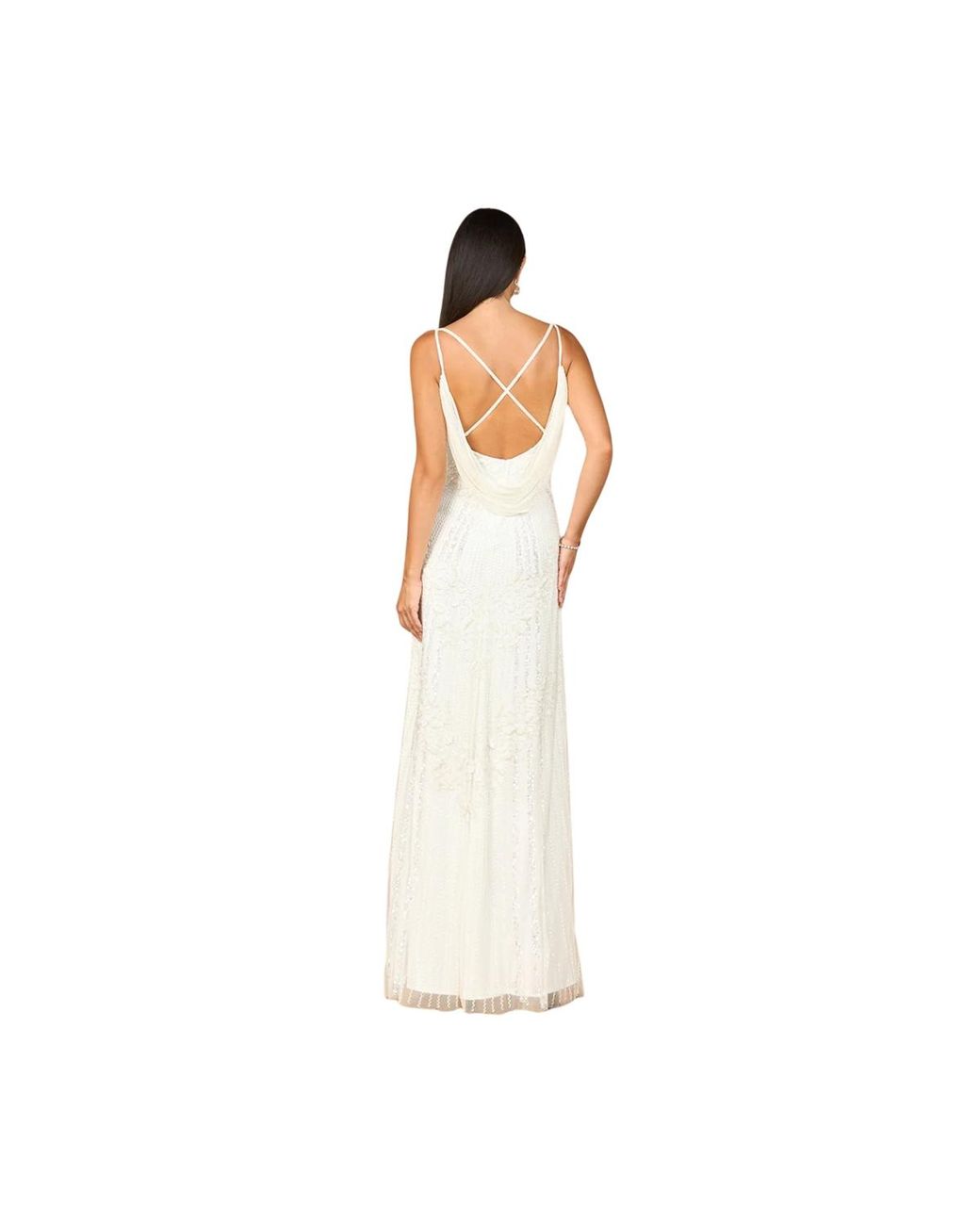 Lara White Beaded Gown