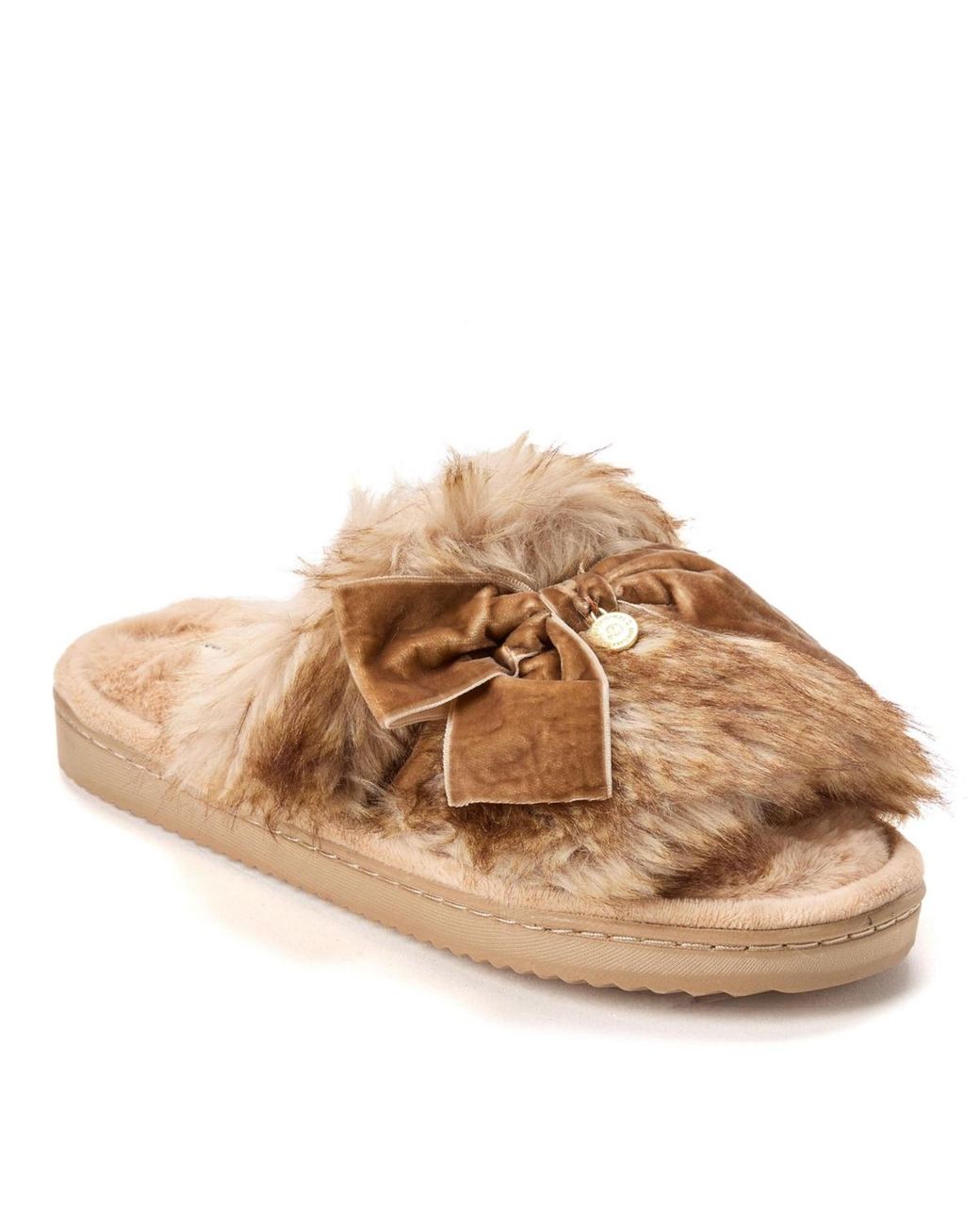 Dearfoams Brown Bianca Pile Slide Slipper