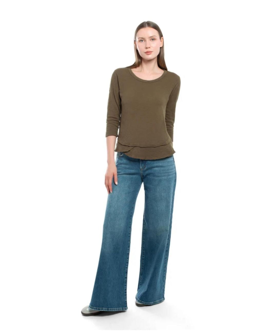 Wilt Green Clothing 3/4 Sleeve Mock Layer Tee