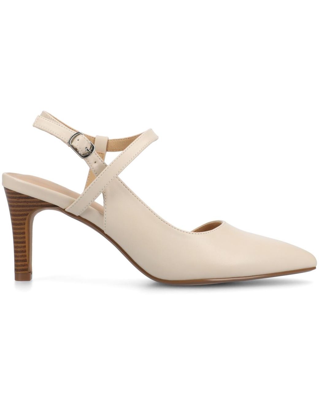 Journee Collection Natural Scipio Pointed Toe Pumps