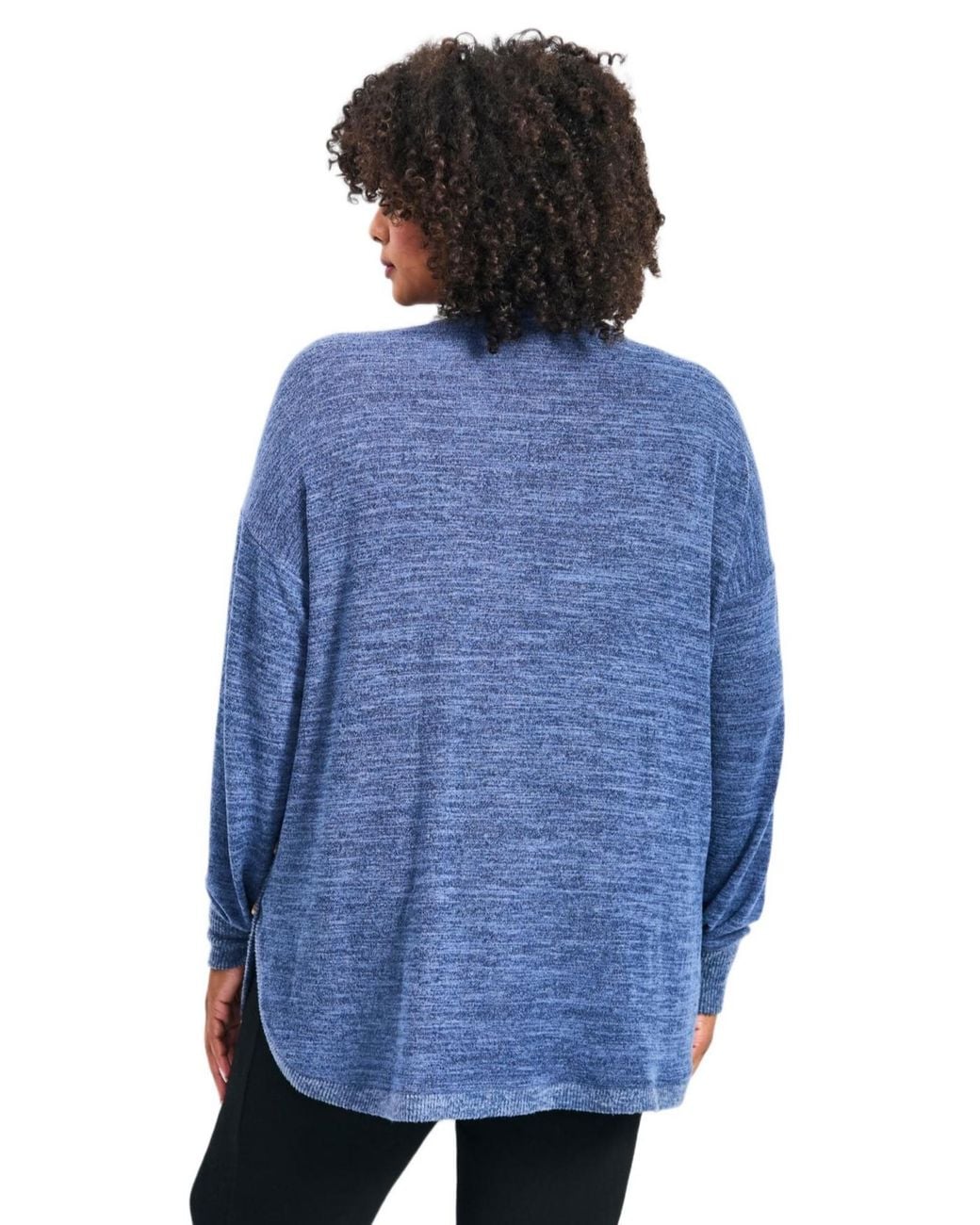 Avenue Blue Bec Button Detail Hacci Top