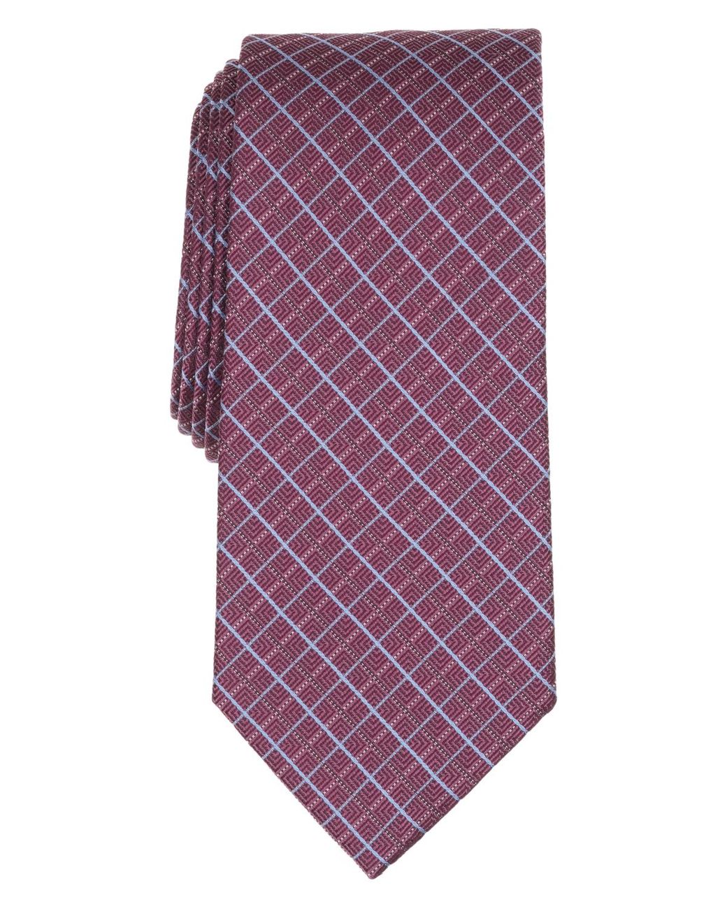 Michael Kors Purple Anglais Geometric Pattern Tie for men