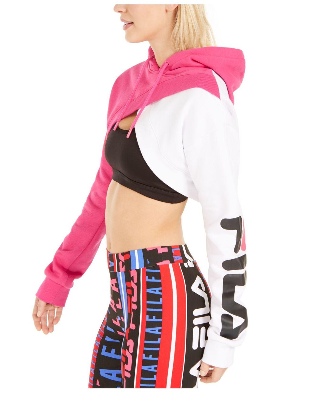 Erobre At afsløre Paranafloden Fila Edie Colorblocked Cropped Hoodie in Pink | Lyst