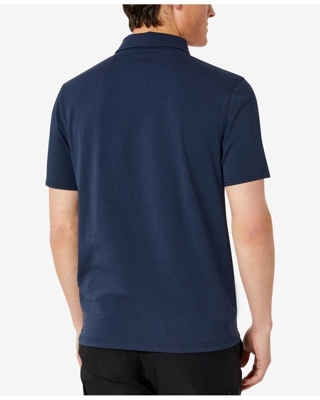 Kenneth Cole Blue Performance Button Polo for men
