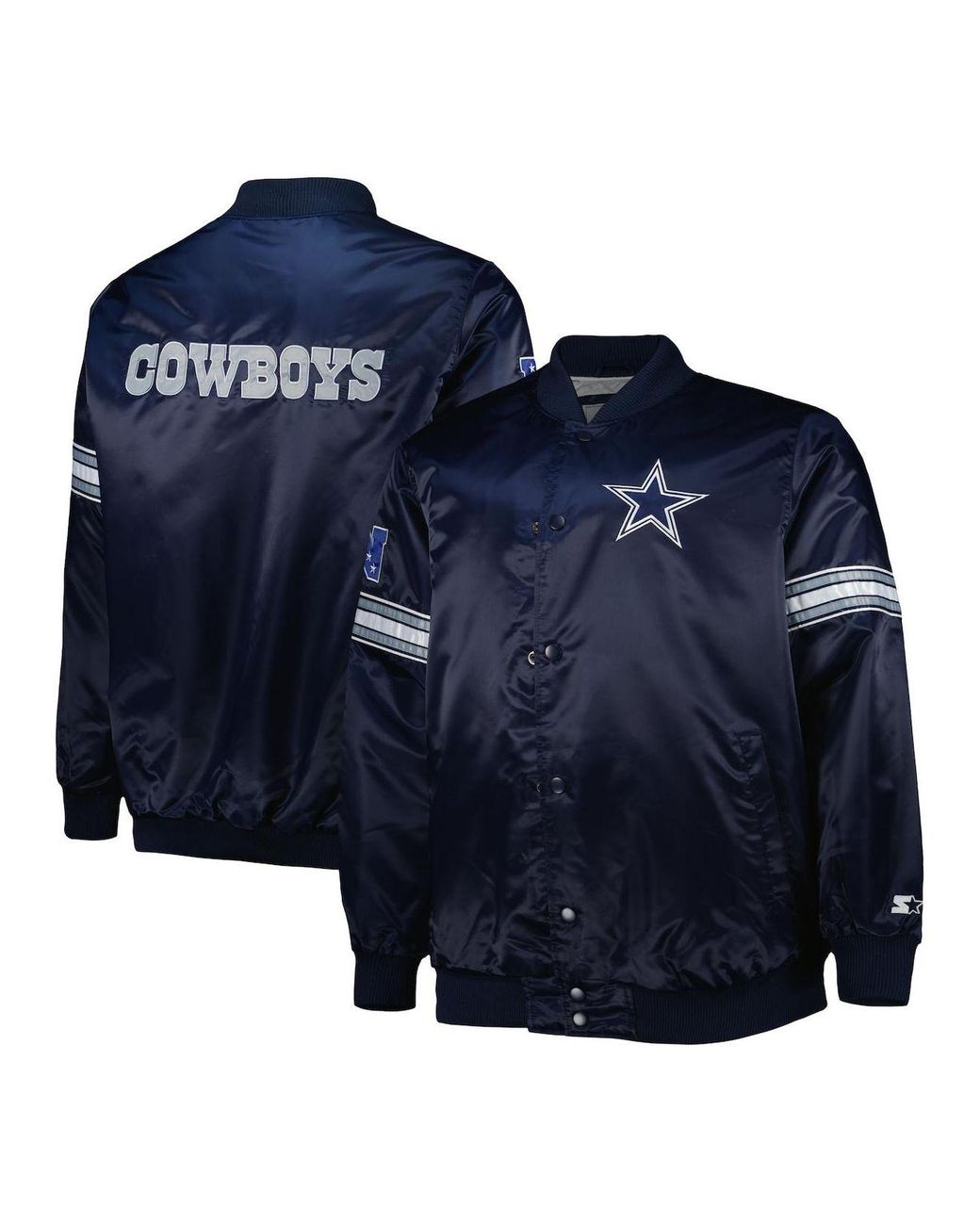 G-III Sports by Carl Banks Navy, Silver Dallas Cowboys Team Extreme Red  Zone Full-snap Jacket in Blue for Men | Lyst
