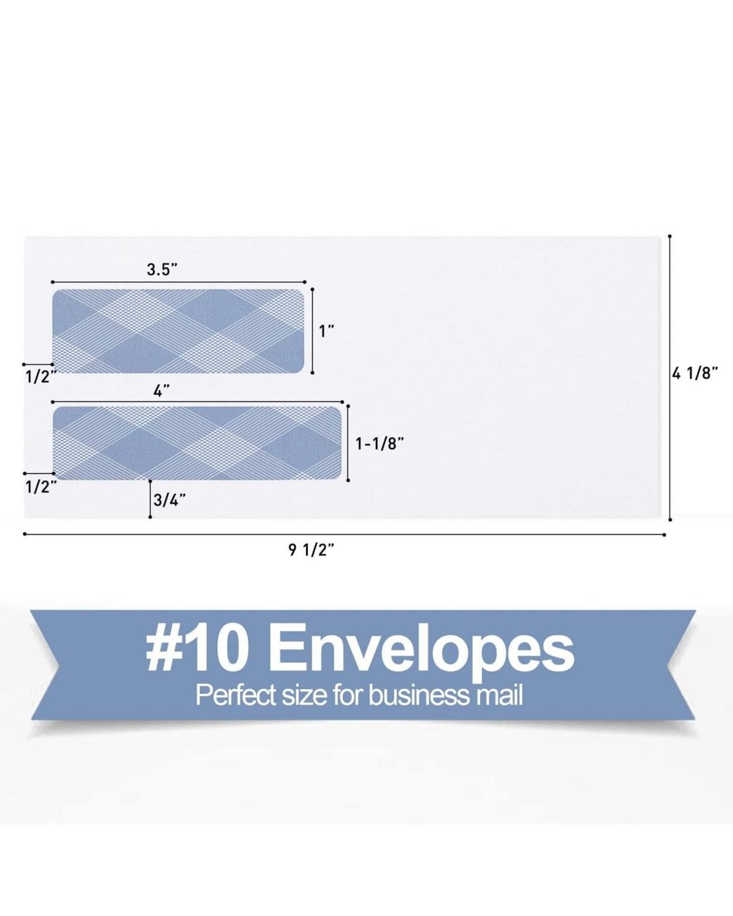 Gnuadz Blue Security Envelopes Self-seal Double Window