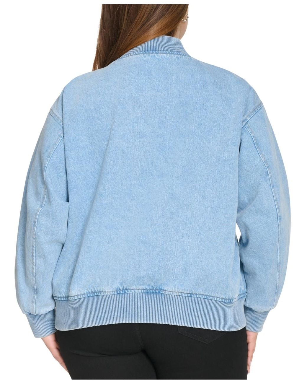 Levi's Blue Plus Size Varsity Cotton Denim Bomber Jacket