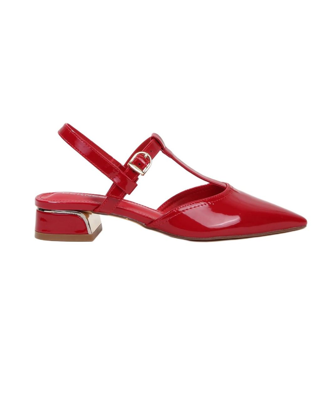 BERNESS Red Cristian T-strap Slingbacks