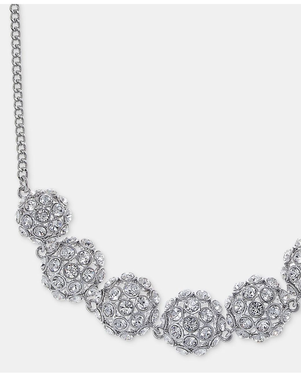 Givenchy Metallic Pave Cluster Statement Necklace