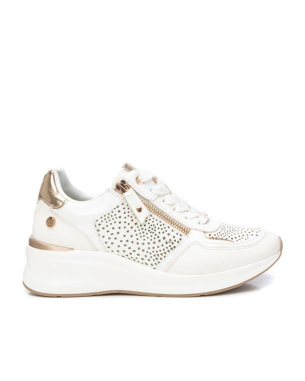 Xti White Wedge Sneakers By