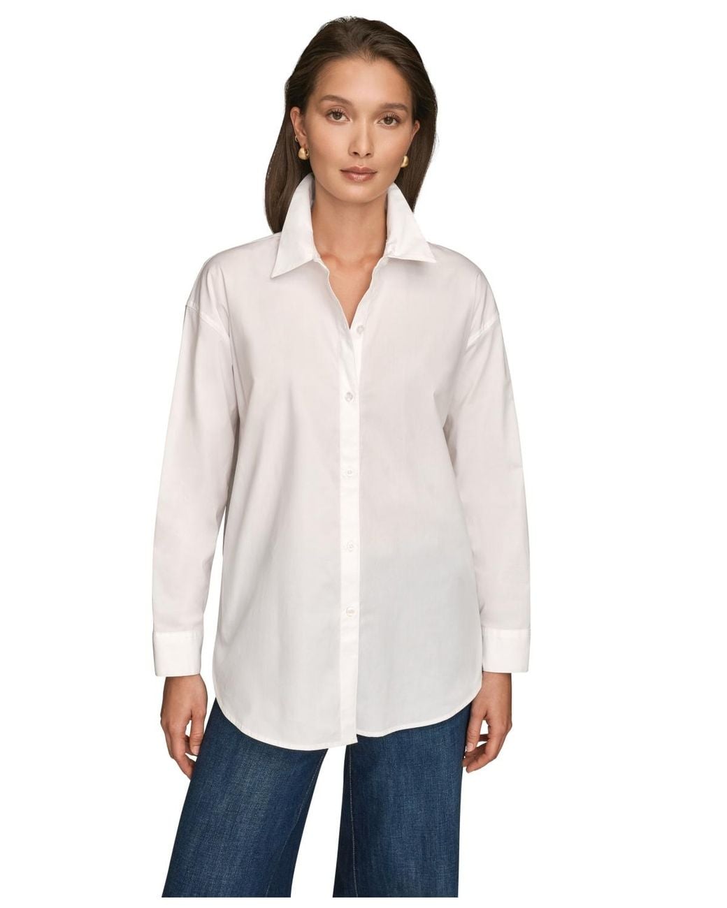 Donna Karan Weekend Gray Button-down Shirt