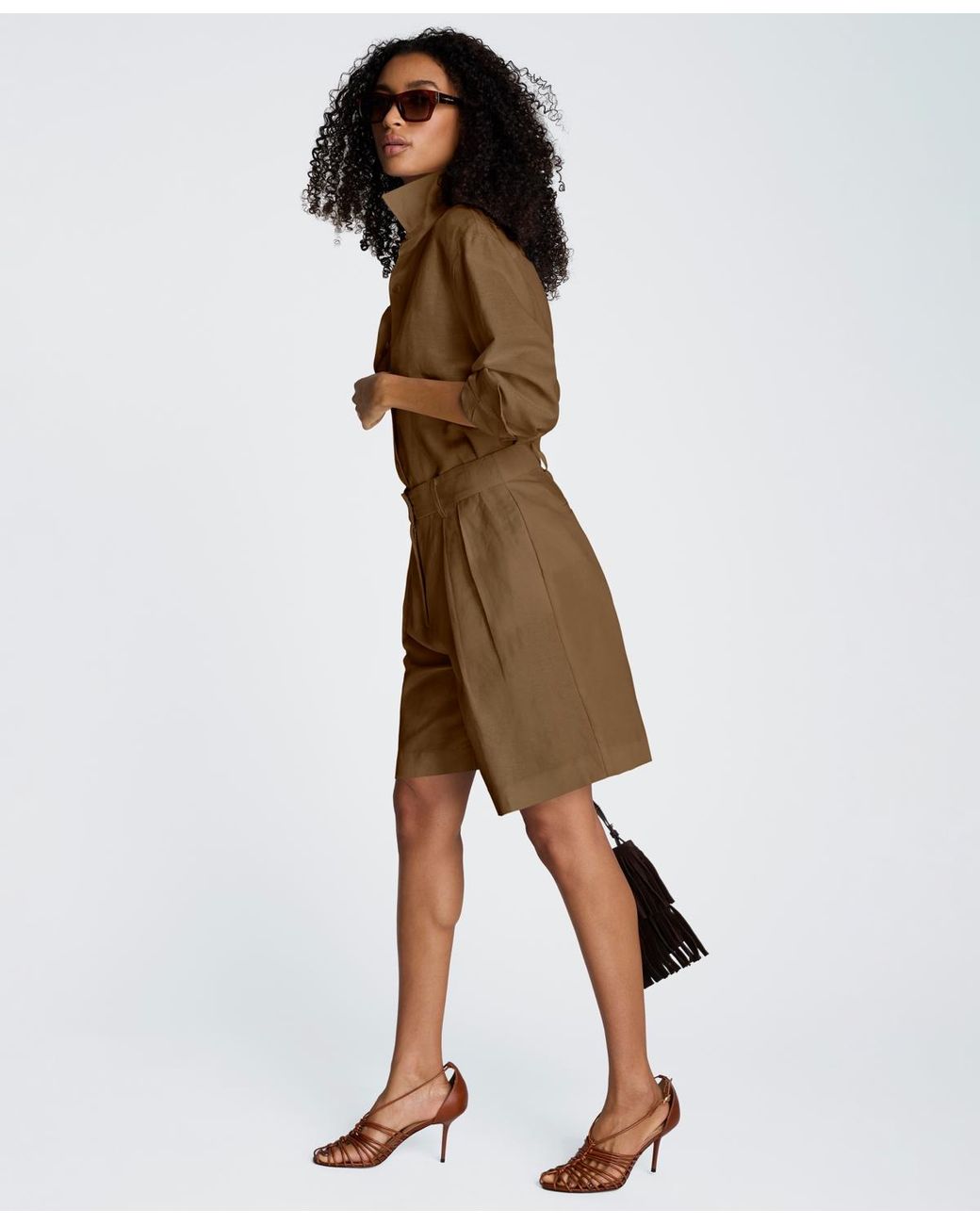 Kenneth Cole High-rise Pleated Shorts | Lyst