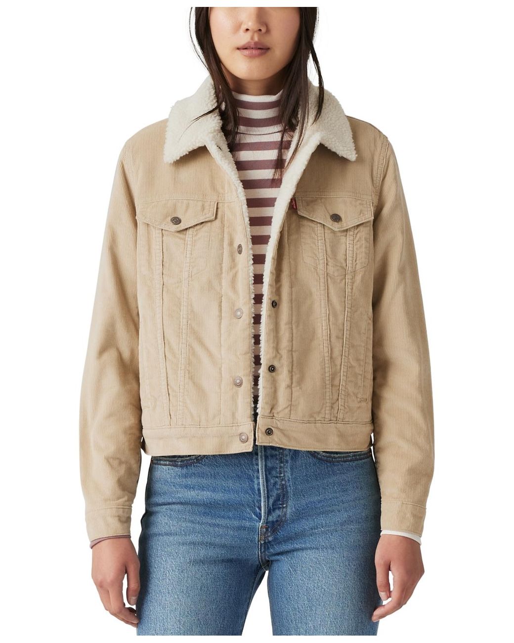 Crop cord sherpa trucker jacket hotsell
