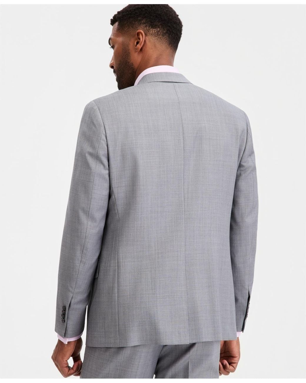 Michael Kors Blue Classic-fit Wool-blend Stretch Solid Suit Jacket for men