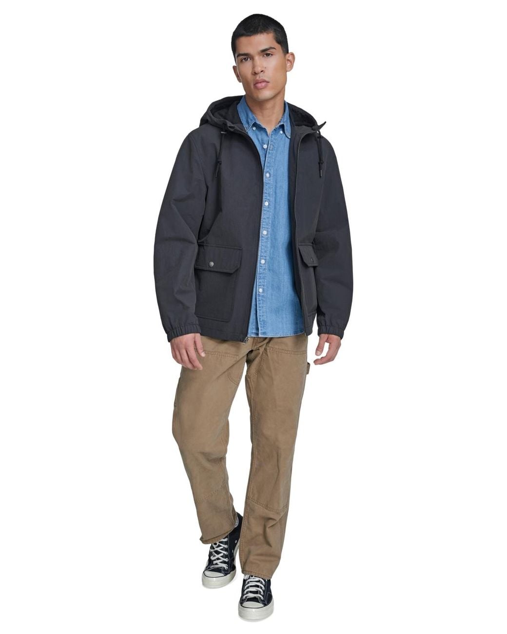 Levi's Blue Lightweight Hooded Jacket for men