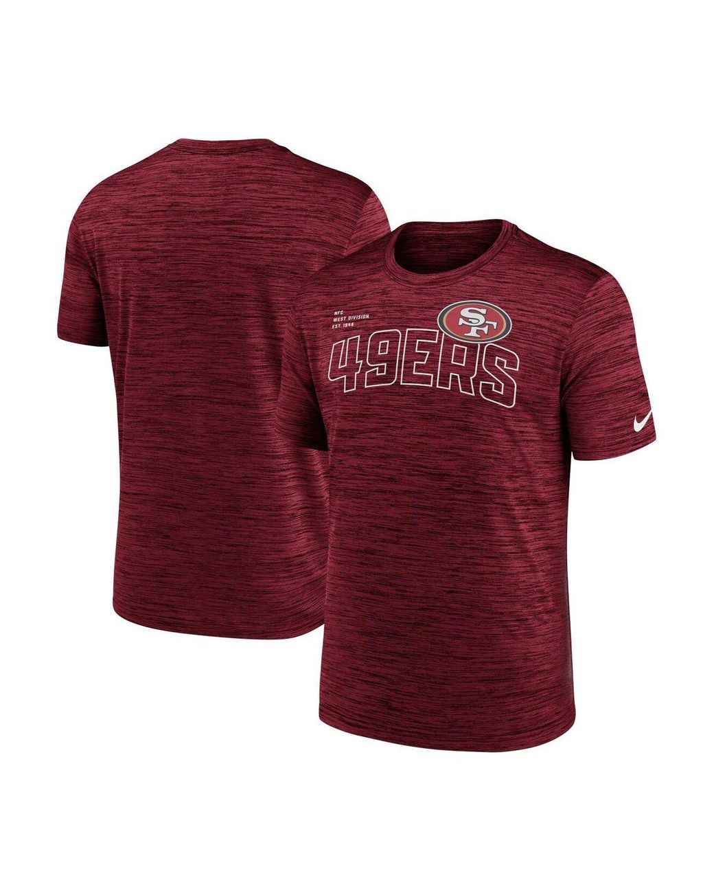 Men's Nike Charcoal San Francisco 49ers Sideline Velocity Athletic Stack  Performance Long Sleeve T-Shirt