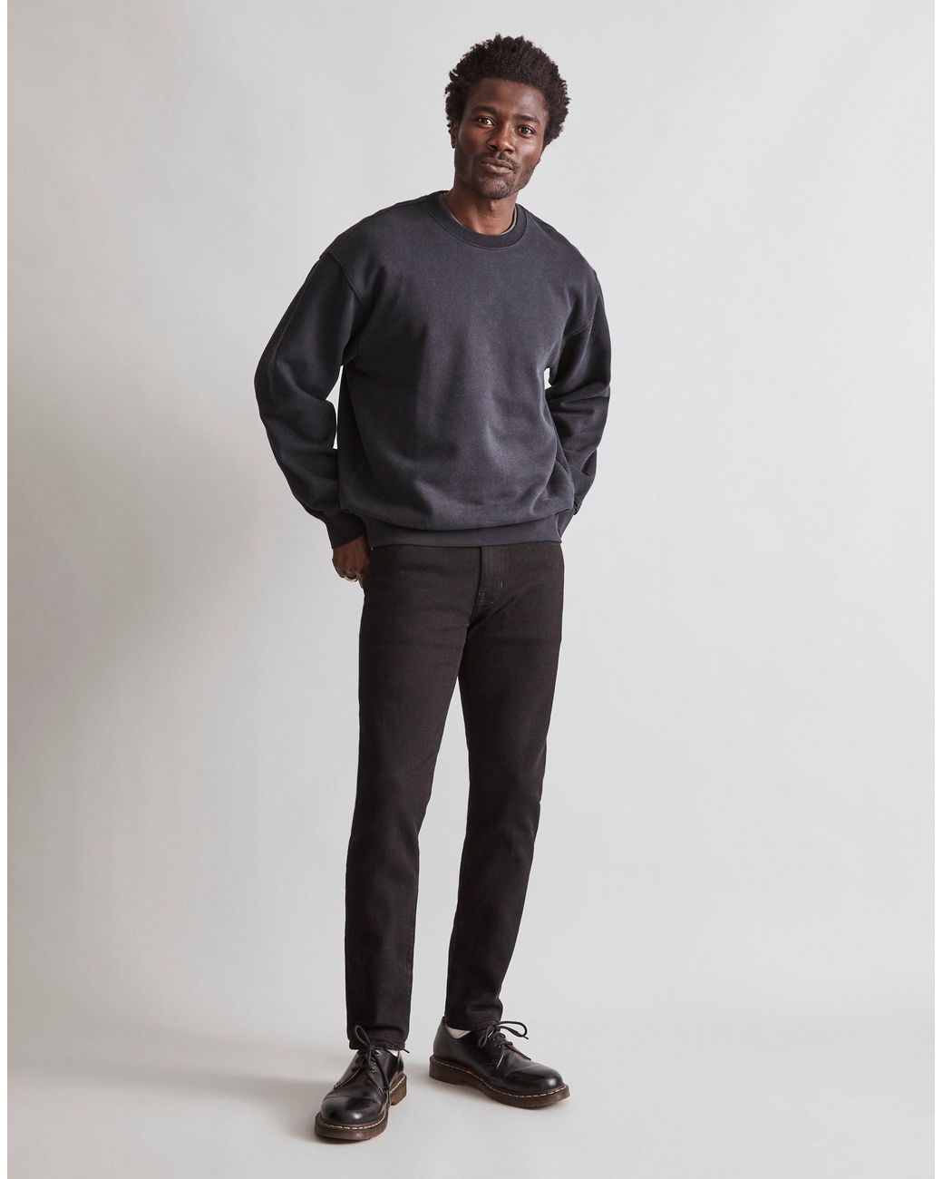 MW Black Athletic Slim Jeans for men