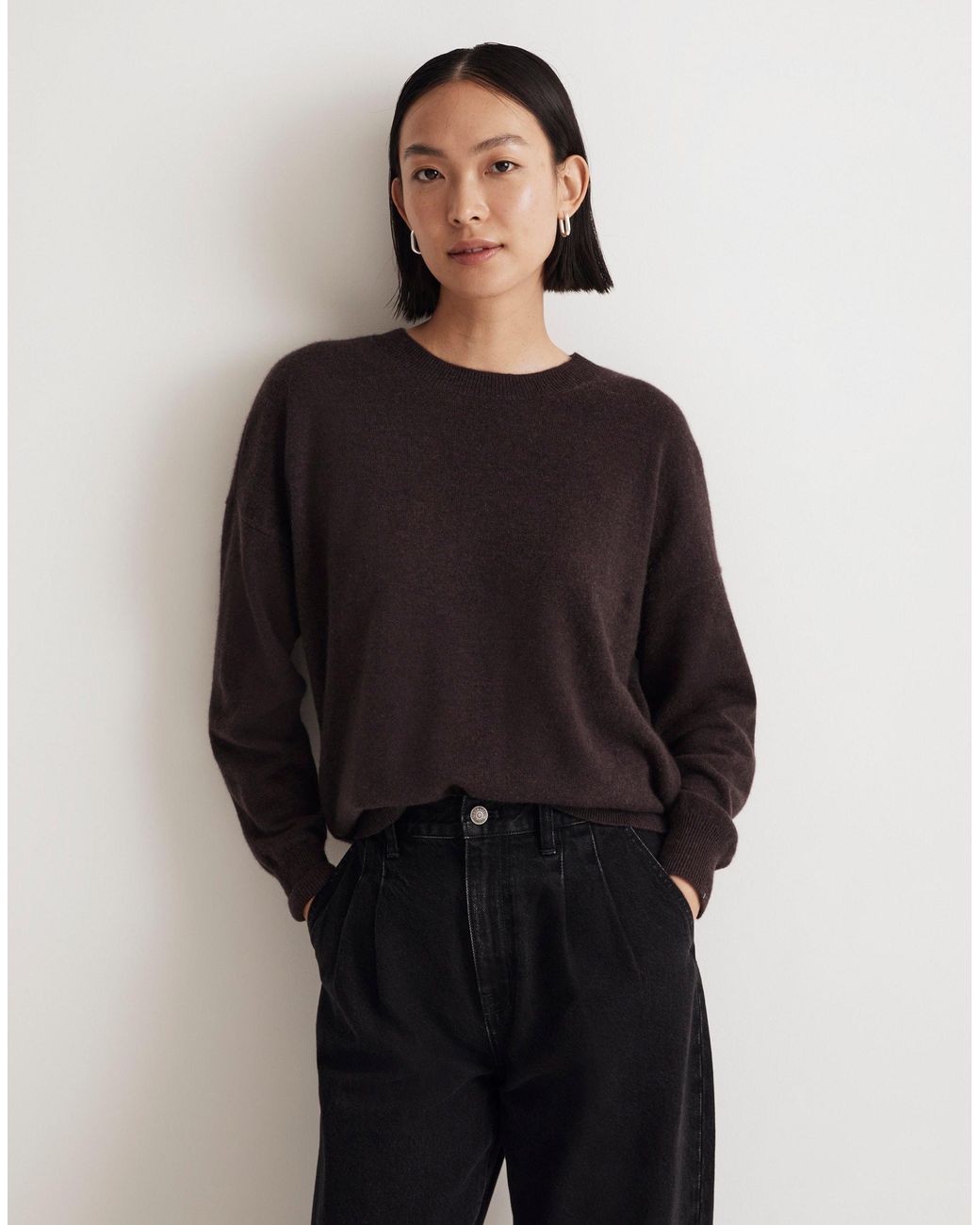 Oversized black crew shop neck sweater