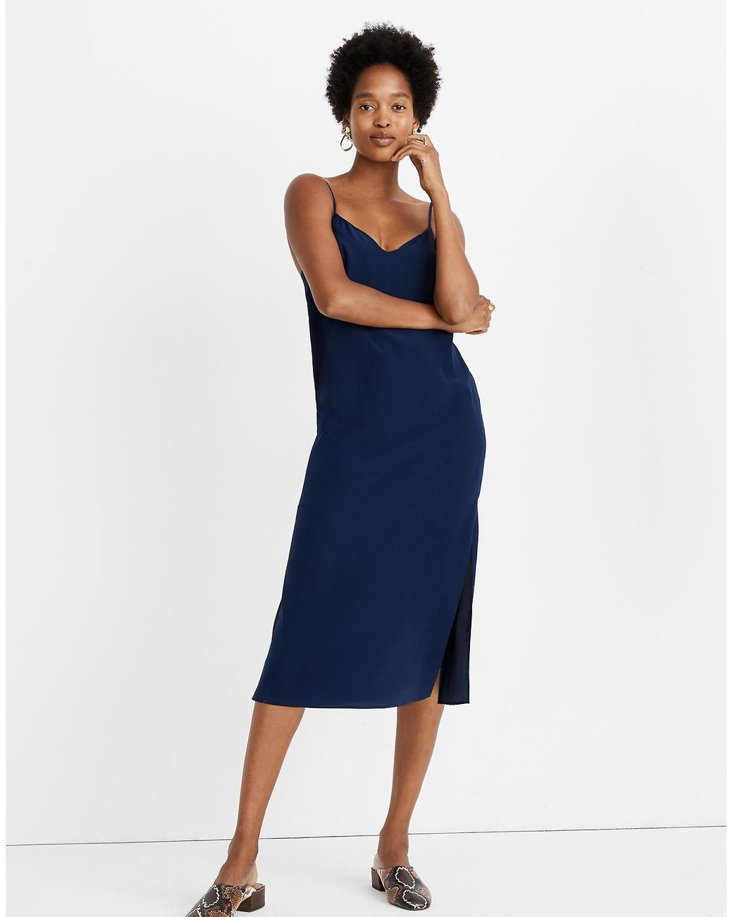 Madewell Petite Silk Eva Side-slit Slip 