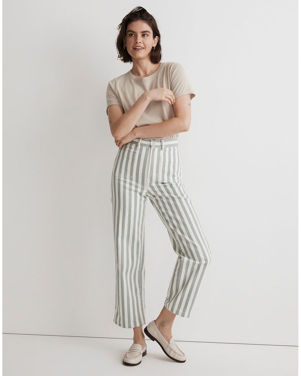 Madewell emmett stripe pants clearance