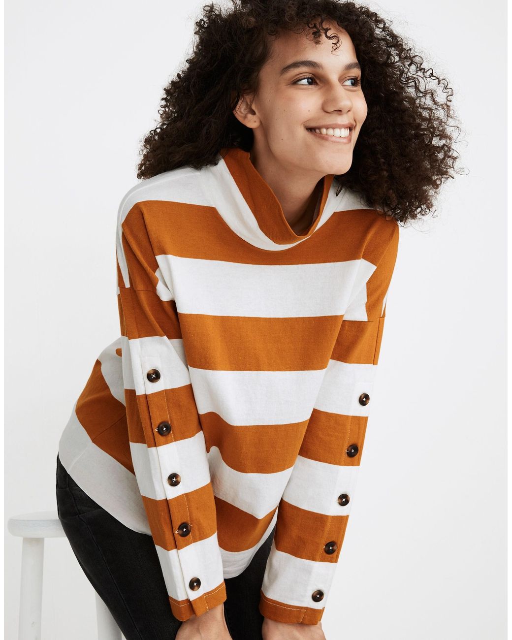 Orange hotsell striped turtleneck