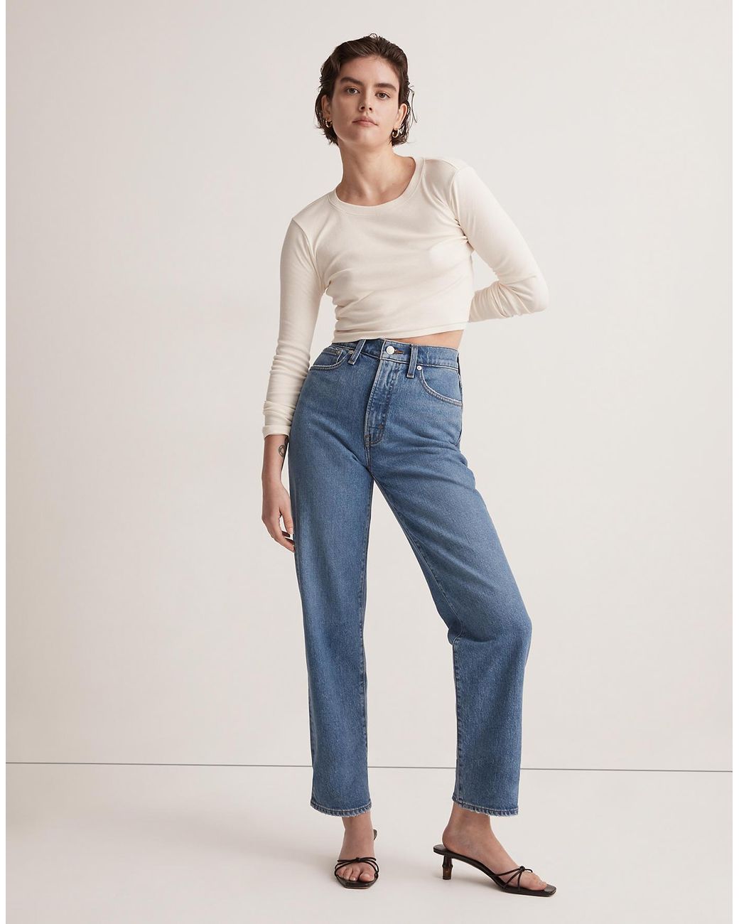 MW The Tall Perfect Vintage Straight Jean In Earlwood Wash in Blue Lyst