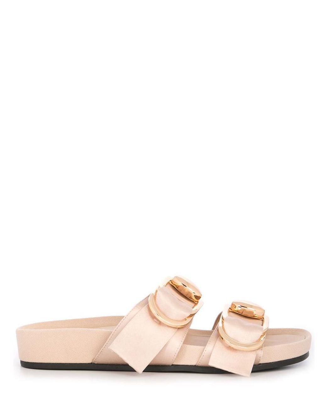 Stella Luna Nude Double Ring Slide in Natural | Lyst