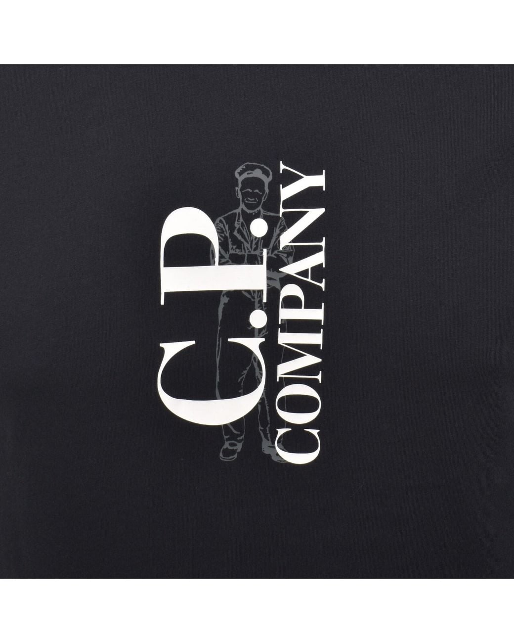 C P Company Blue Cp Company Vertical Logo T Shirt for men