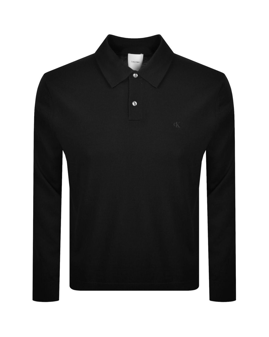 Calvin Klein Black Knit Polo T Shirt for men