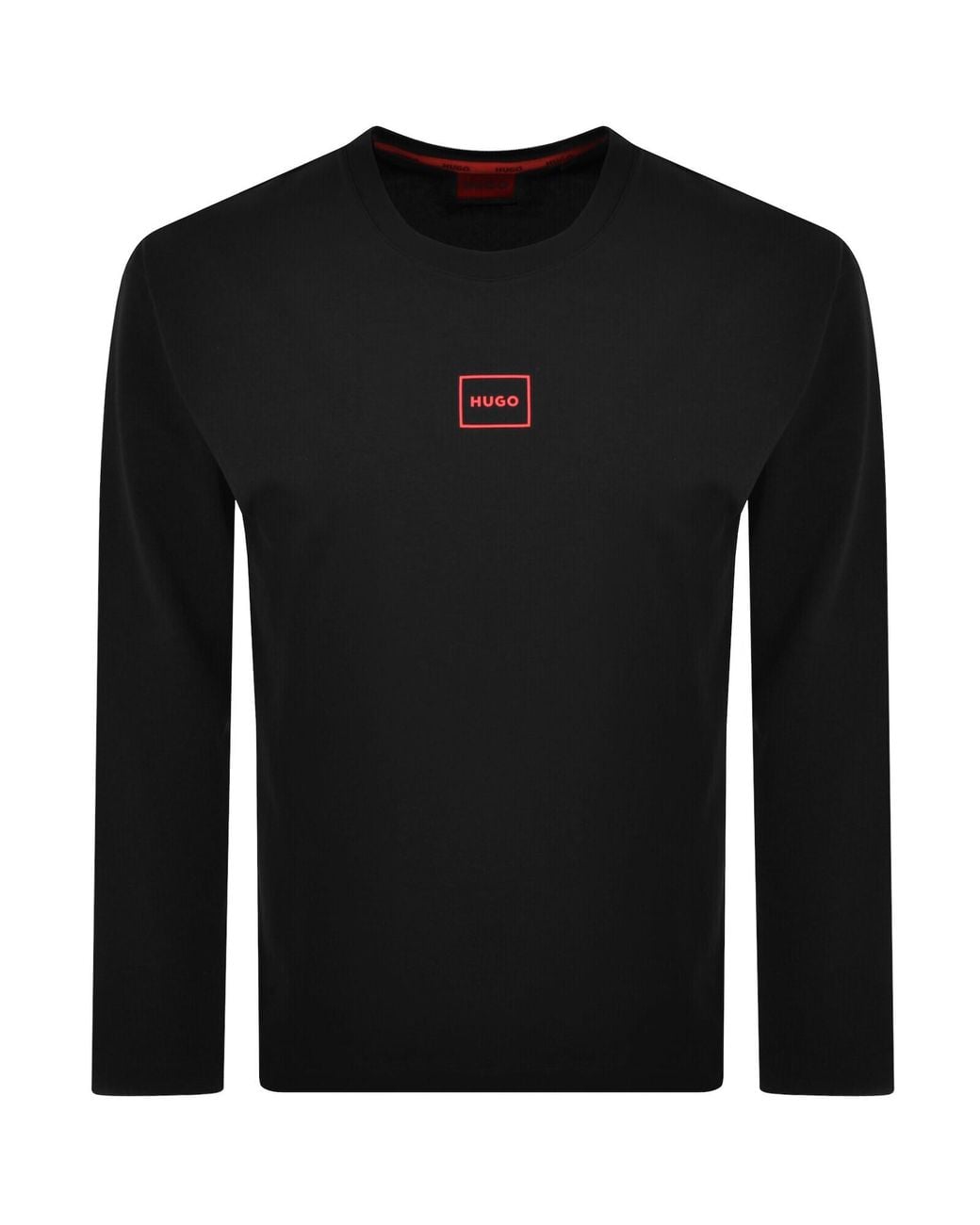 HUGO Black Laze Long Sleeve T Shirt for men