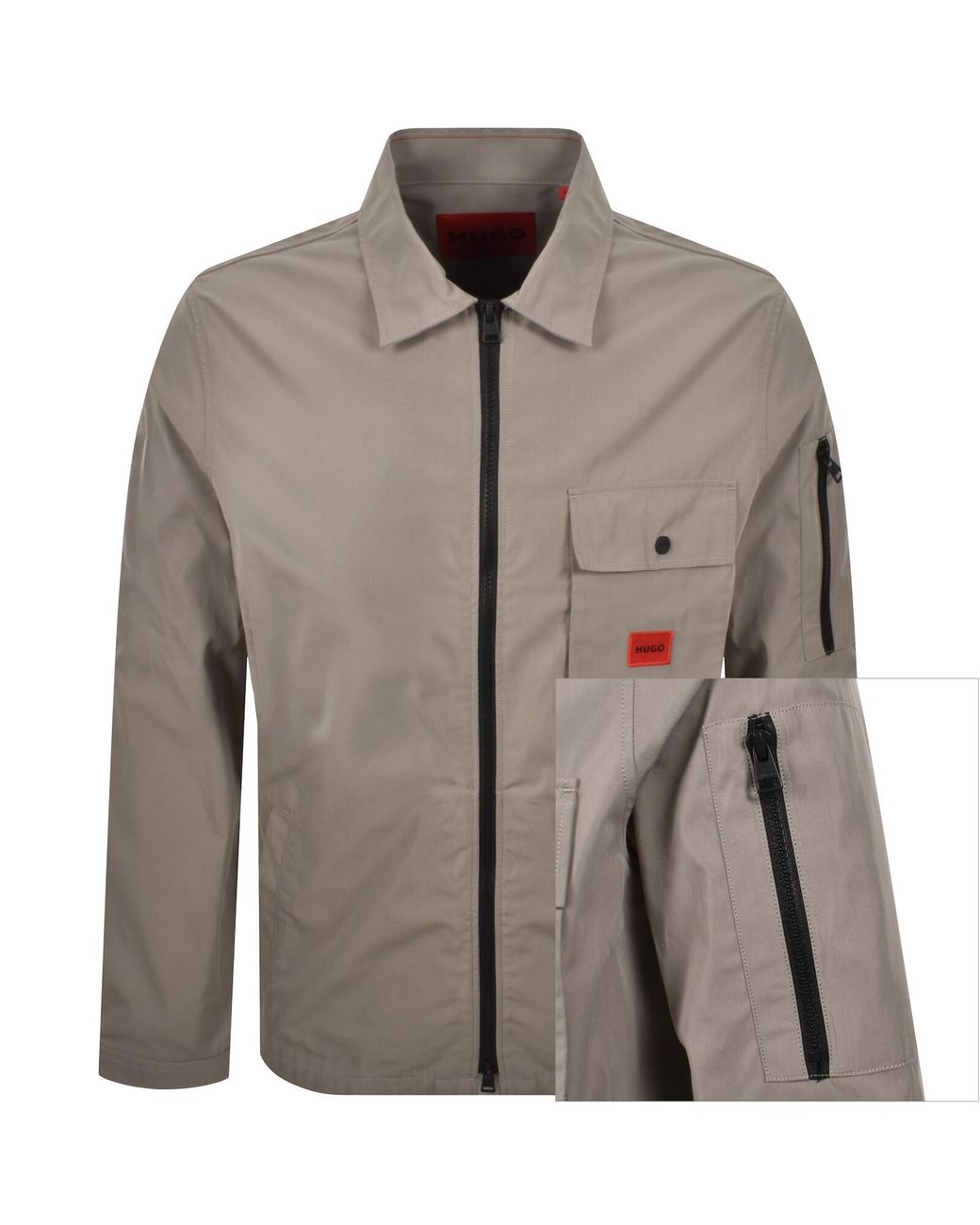 HUGO Brown Emmond Overshirt Light Pastel for men
