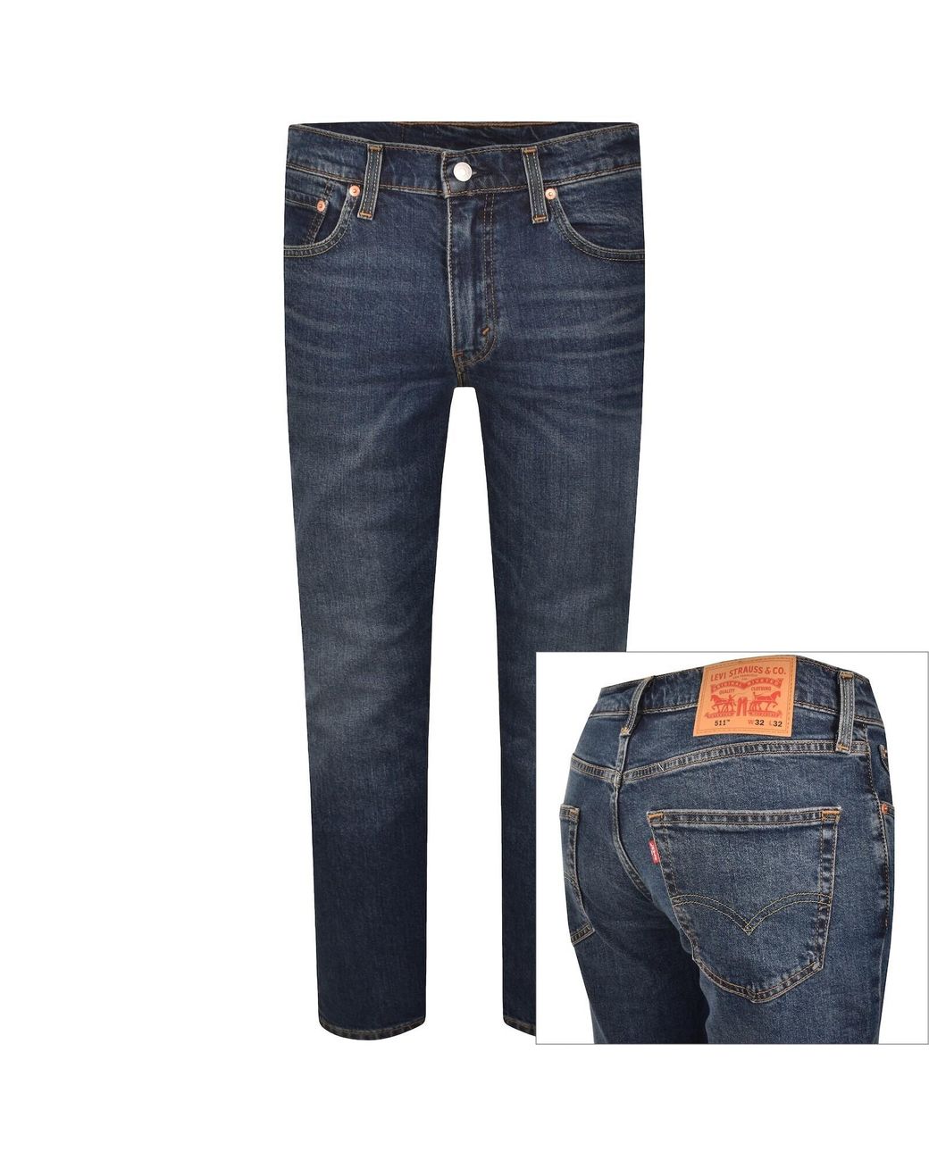 Levi's Blue 511 Slim Fit Stretch Jeans Mid Wash for men