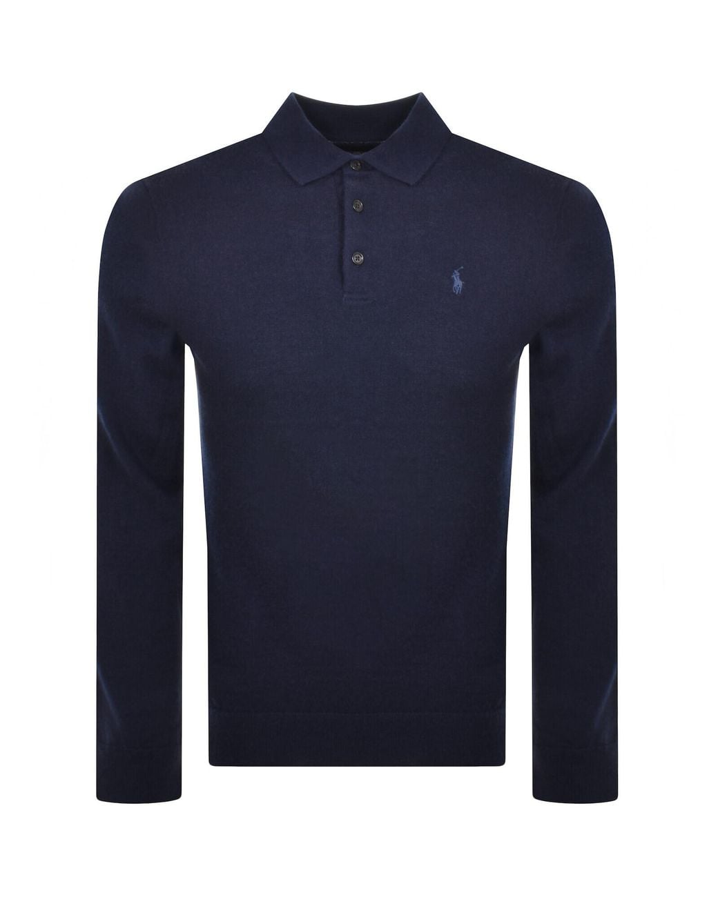 Ralph Lauren Blue Polo Knitted Wool Jumper for men