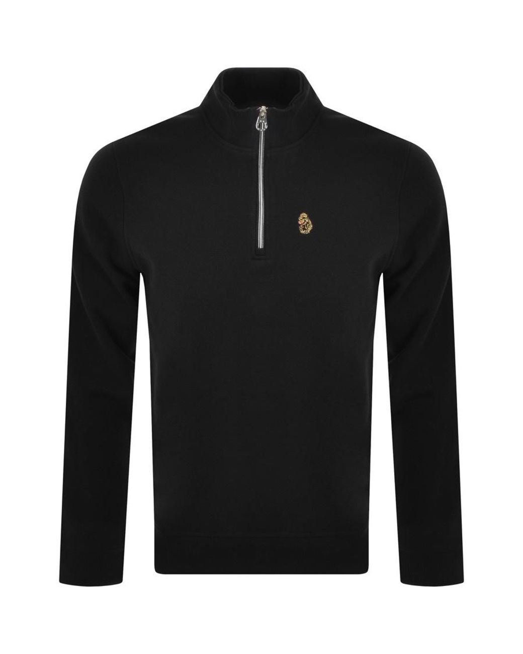 Luke 1977 Black Quarter Zip Sydney Sweatshirt for men