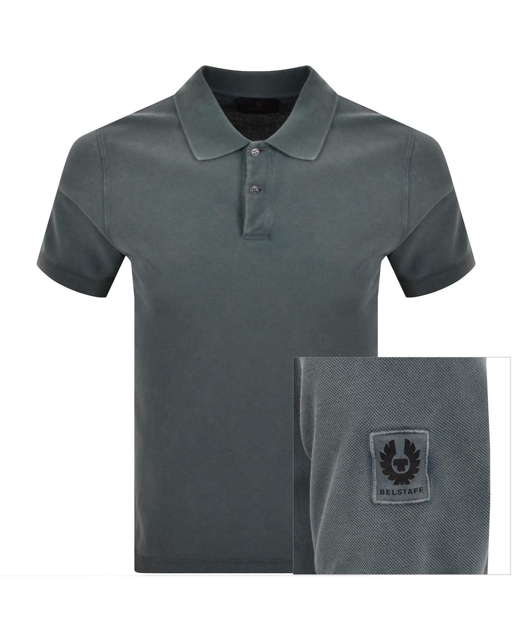 Belstaff Blue Valley Garment Dye Polo T Shirt for men