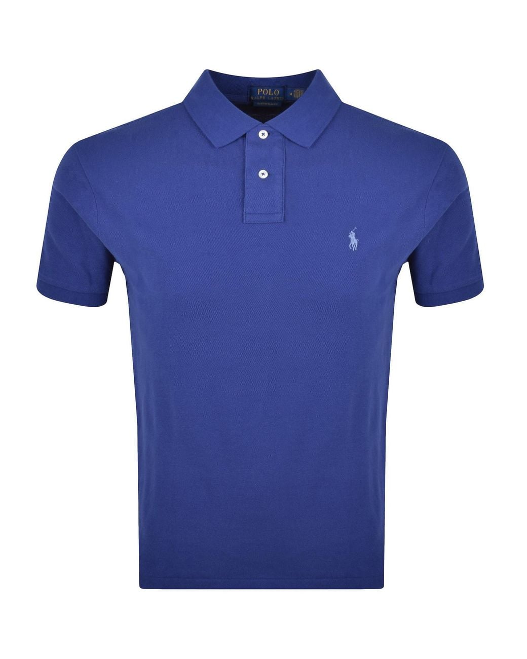Ralph Lauren Blue Custom Slim Polo T Shirt for men