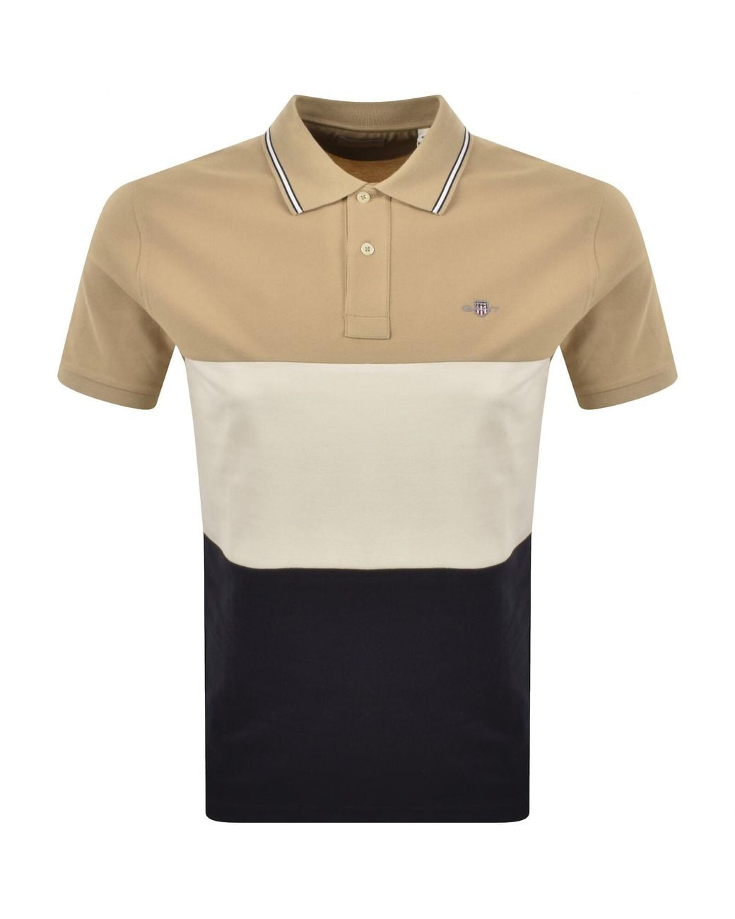 Gant Natural Colour Block Polo T Shirt Evening for men