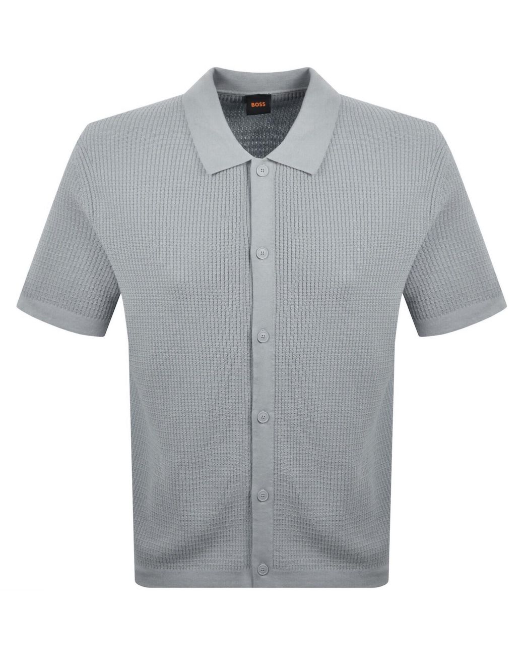 Boss Gray Boss Akepalo Knit Polo Shirt for men