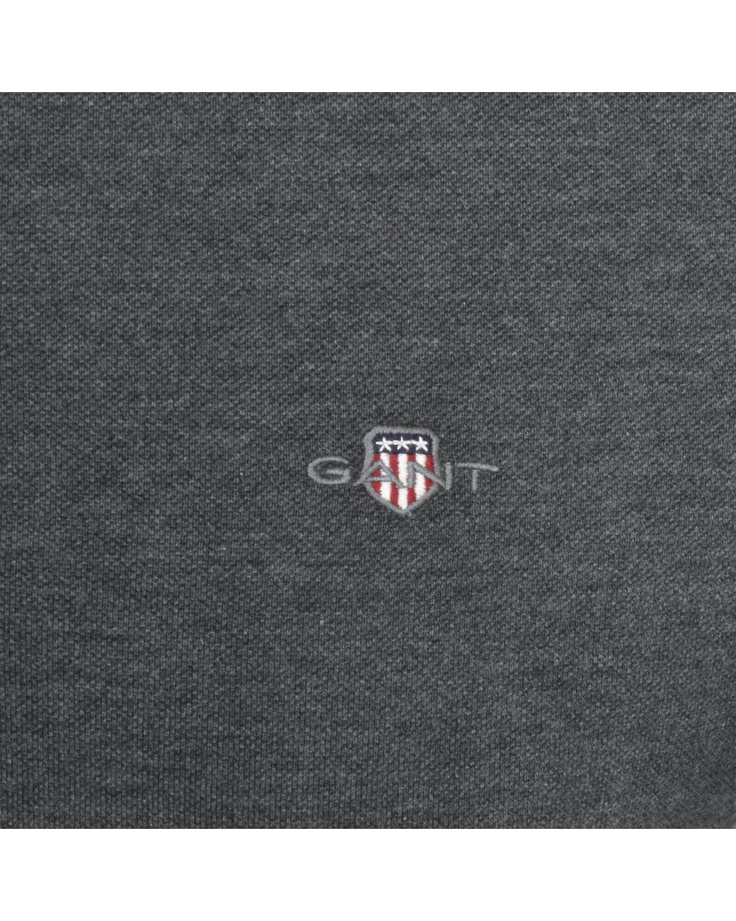 Gant Gray Regular Shield Pique Polo T Shirt for men