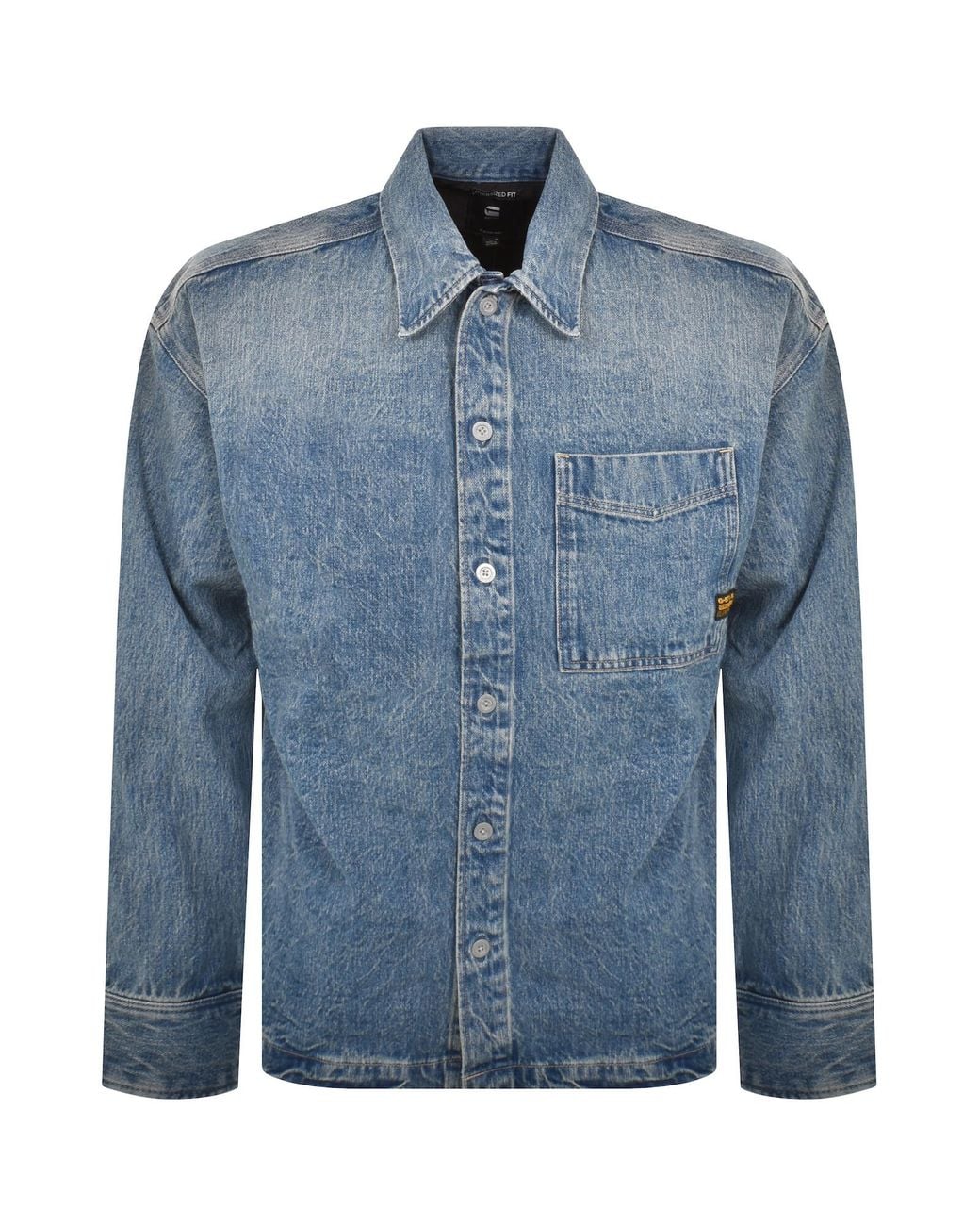 G-Star Blue G-Star Boxy Overshirt Blu for men