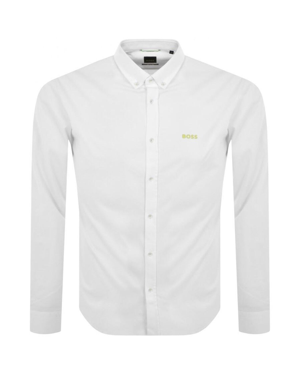 BOSS Boss Biado R Long Sleeved Shirt in White for Men Lyst UK