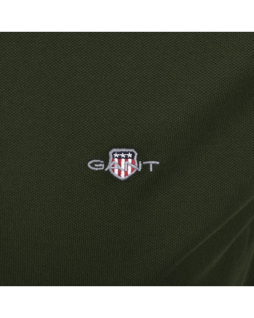Gant Green Regular Fit Shield Pique Polo T Shirt for men