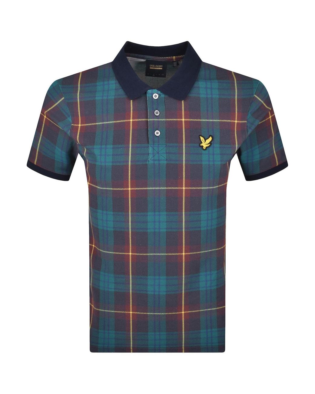 Lyle & Scott Blue Archive Tartan Polo Shirt for men
