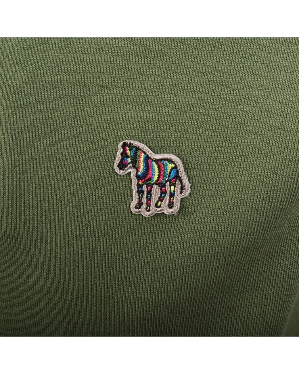 Paul Smith Green Zebra Half Zip Sweatshirt for men