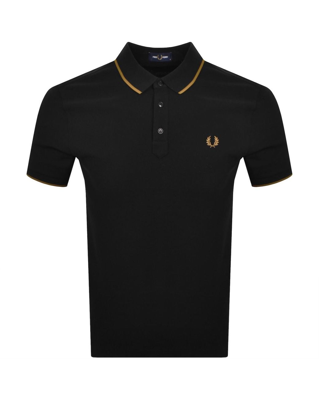 Fred Perry Black Collar Stand Polo T Shirt for men