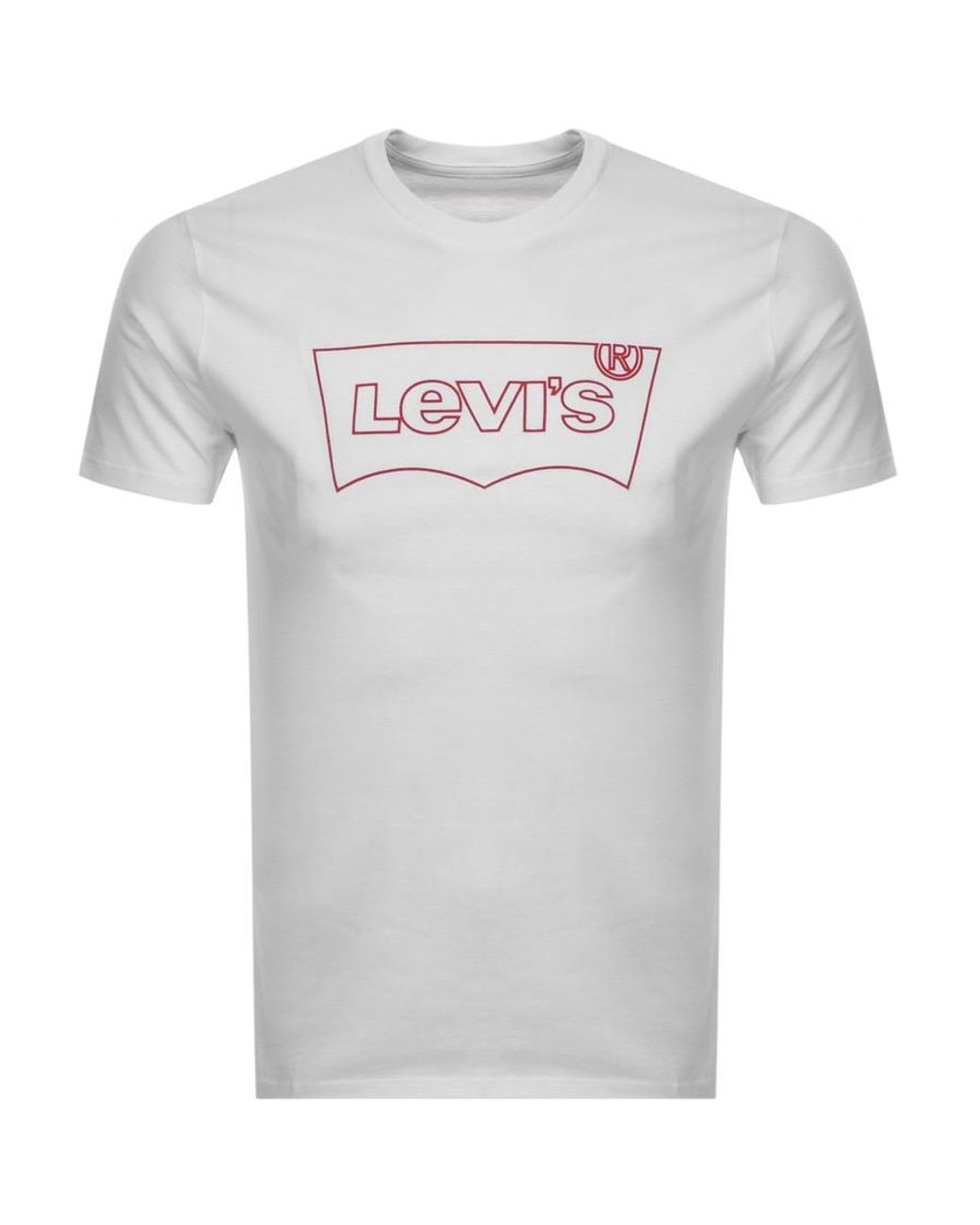 levis white round neck t shirt