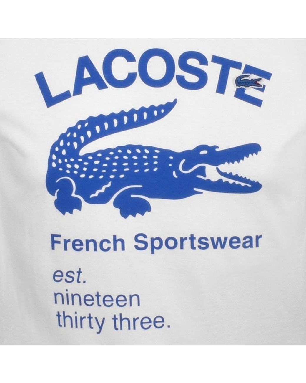 Lacoste Sport Crew Neck Logo T Shirt in White for Men | Lyst