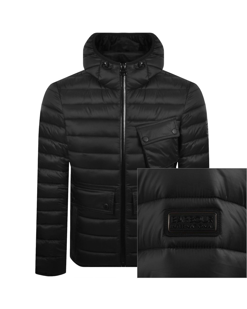 Barbour Black Ouston Puffer Jacket for men