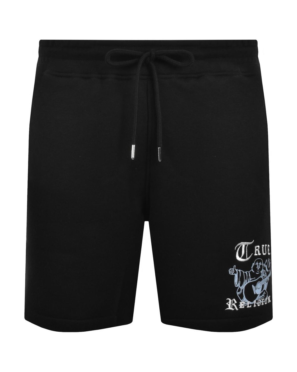 True Religion Black Logo Fleece Shorts for men